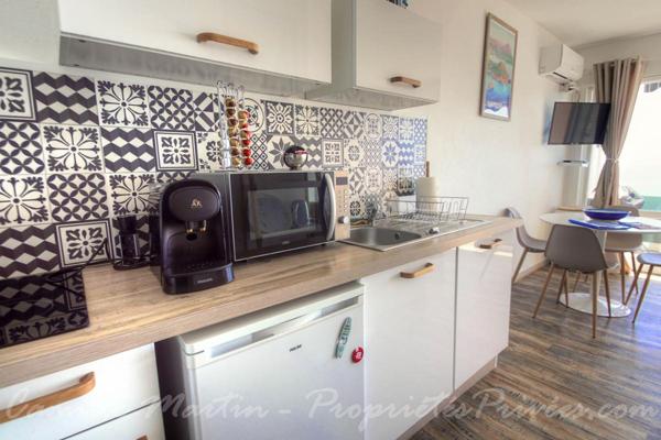 Studio 26 m² avec terrasse et vue mer panoramique à Anthéor