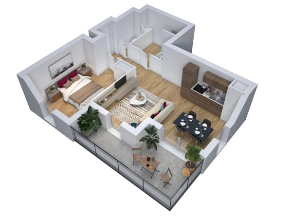 Appartement Nantes 2 pièce(s) 46.85 m2