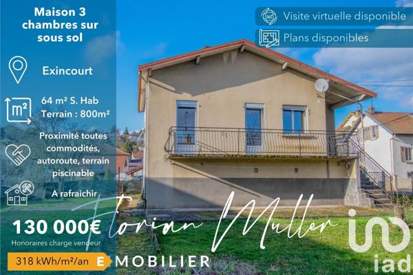 Maison à vendre 4 pièces 64 m² Exincourt