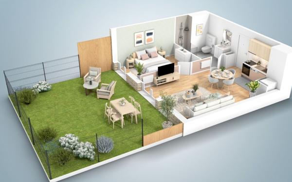 Appartement à vendre    2 pièces • 45,27 m2 Le Plessis-Trévise