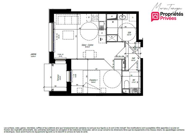 Deux pièces avec Terrasse, Jardin et Garage Quartier des Sablons FRAIS DE NOTAIRE OFFERTS