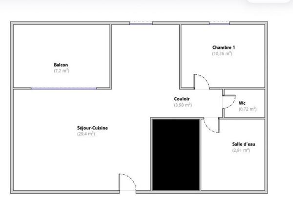 Appartement 2 pièce(s) 47 m2 avec pl de parking privée