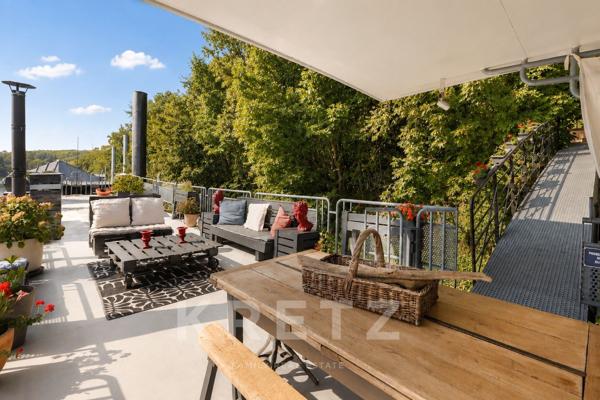 Le Port-Marly – Péniche familiale rénovée, 230 m² de confort sur l'eau, 3 chambres et terrasses