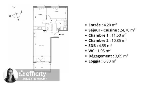Appartement 3 pièces - 61 m²