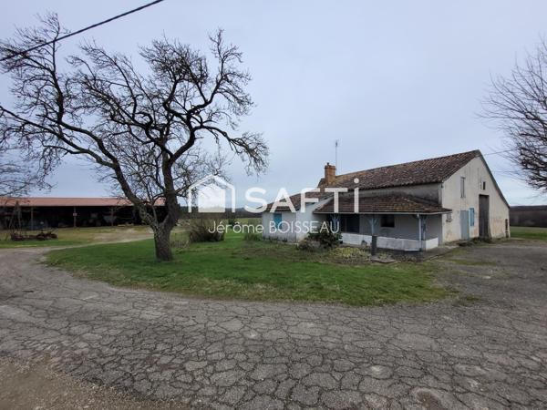 sur un terrain de 3000 m2 maison et grange