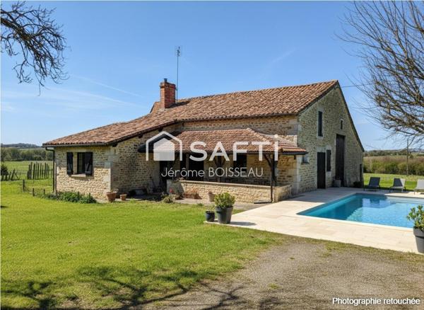 sur un terrain de 3000 m2 maison et grange