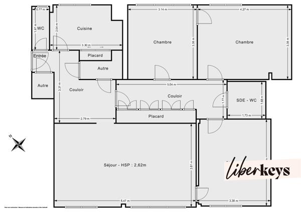 Courbevoie – Lumineux 4 pièces de 90 m² – 3 chambres et parking
