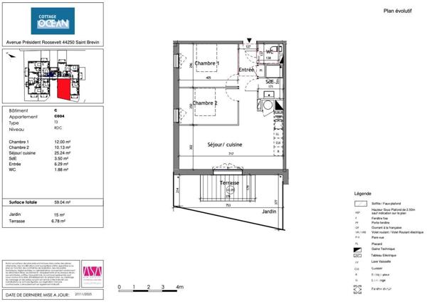 Appartement à vendre 3 pièces 59 m² Saint-Brevin-les-Pins