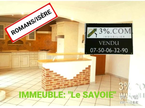 T3 BIS (possibilité T4) rénové Vue VERCORS + parking privé + grande cave  Romans-sur-Isère (26100)