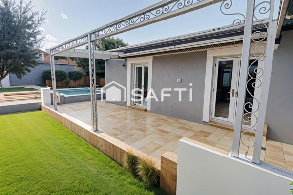 Villa de plein pied avec piscine et garage à Pezens