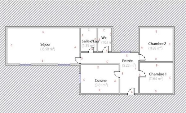 Appartement à Belleville 3/4pieces 3e sans ascenseur