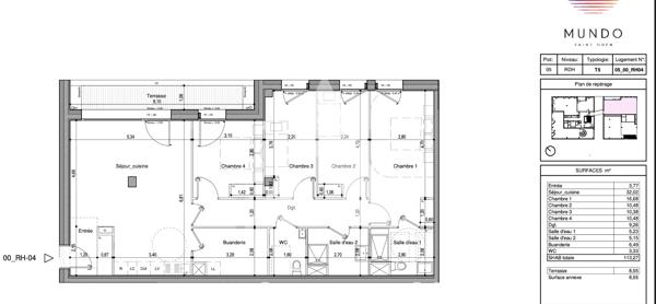 Appartement 5 pièces 113 m2