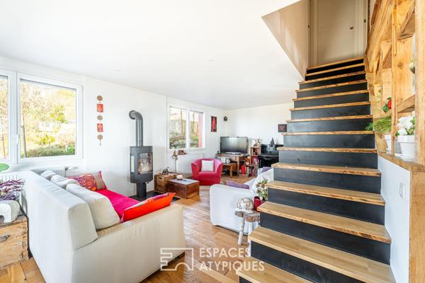 Maison ossature bois avec vue et piscine