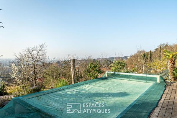 Maison ossature bois avec vue et piscine