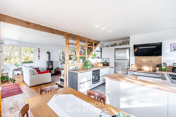 Maison ossature bois avec vue et piscine