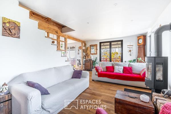 Maison ossature bois avec vue et piscine