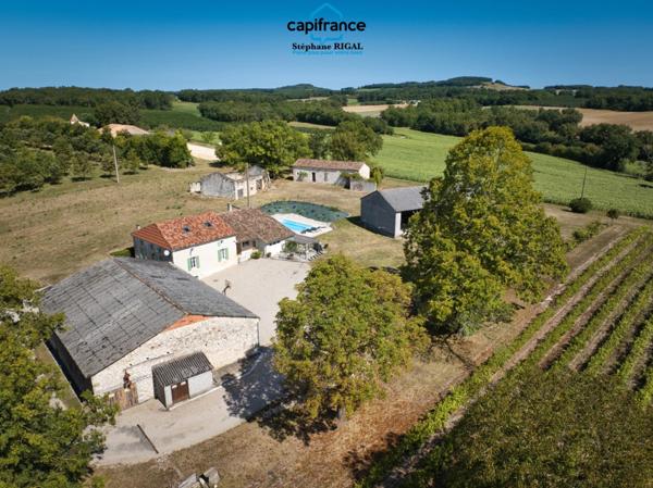 Maison à vendre 6 pièces et dépendances proche de MONFLANQUIN (47) sur 2,6ha de terrain
