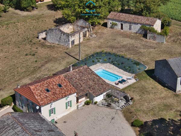 Maison à vendre 6 pièces et dépendances proche de MONFLANQUIN (47) sur 2,6ha de terrain