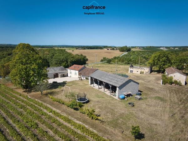 Maison à vendre 6 pièces et dépendances proche de MONFLANQUIN (47) sur 2,6ha de terrain