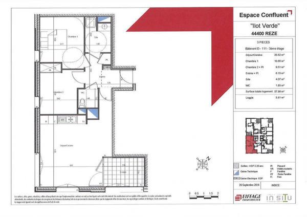 Appartement 3 pièces                                        - 44400 Rezé - Rezé Réf : 125383