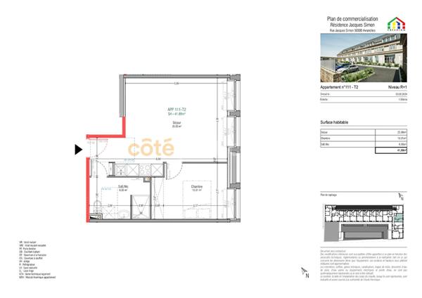 Vente Appartement41,89 m² - 2 Pièces - AVRANCHES (50300)