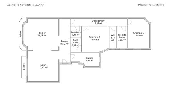 Appartement Paris 18e - JULES JOFFRIN / SQUARE DE CLIGNANCOURT