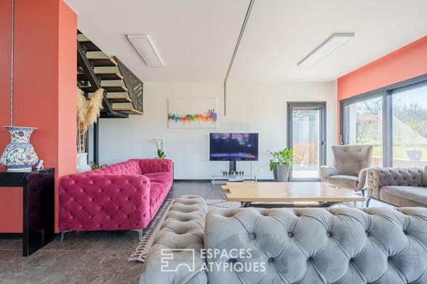 Maison d’architecte contemporaine avec vue sur les montagnes