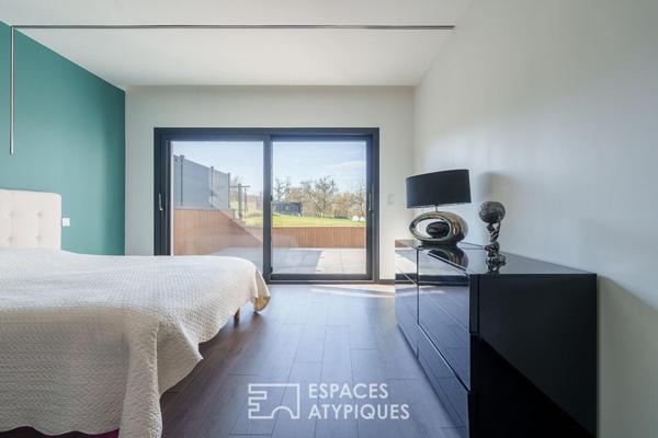 Maison d’architecte contemporaine avec vue sur les montagnes