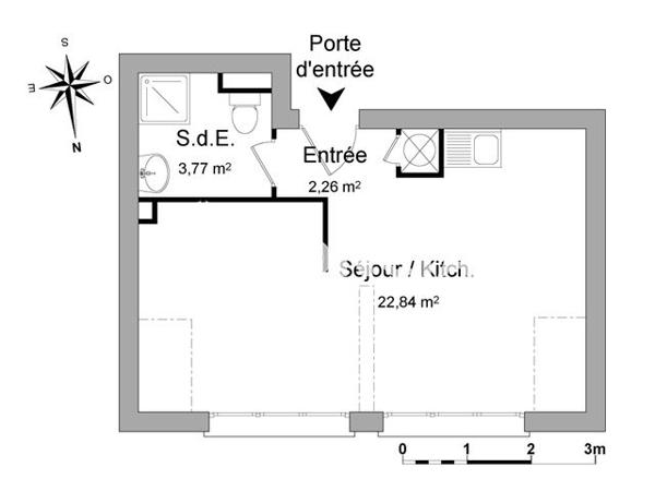 Location Studio 28.87 m² - 88/90 GRAND RUE Florange 57190