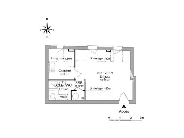 Location Studio 23.91 m² - 7 PLACE DE LA MOTTE VERTE Bourgueil 37140