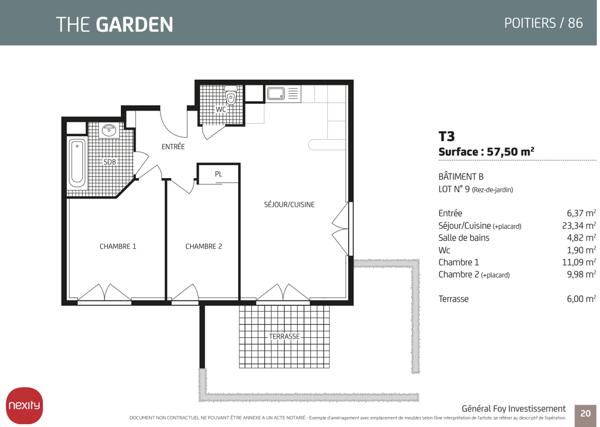 Poitiers (86000) POITIERS T3 NEUF 57m2 avec Balcon et parking