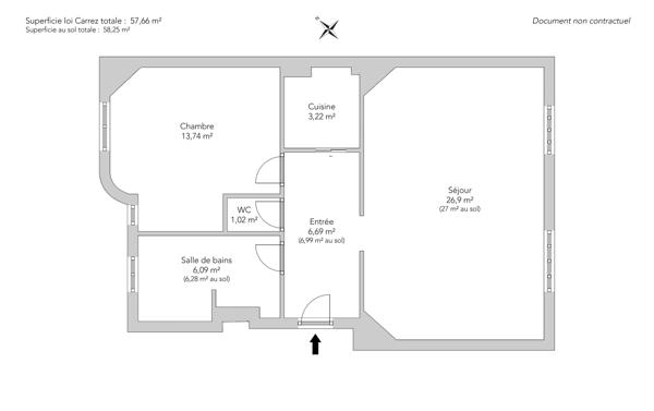 Appartement Paris 18 e - LAMARCK / COYSEVOX