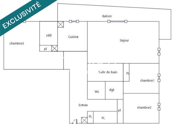 APPARTEMENT T4 DE 100 M² AVEC GRANDE TERRASSE