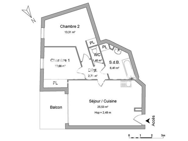 Location Appartement 3 pièces 60.33 m² - AVENUE GABRIEL BARBAROUX Le Luc 83340