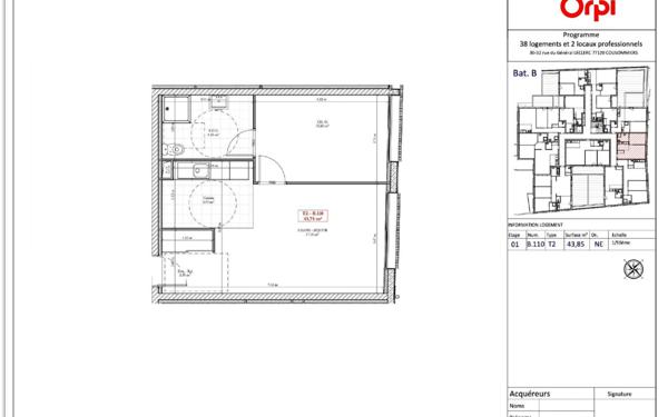 Appartement à vendre    2 pièces • 43,75 m2 Coulommiers