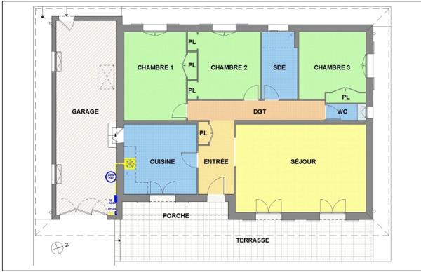 Maison Plain pied - 3 chambres - 100 m2 sur MURET