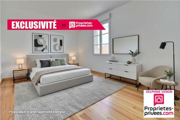 Exclusivité - Maison de ville dans l'hyper centre  de Chateauneuf  sur Loire avec garage et  terrain de 500 m²