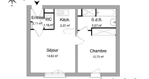 À vendre Appartement 2 pièces 39 m² - Orléans 45000