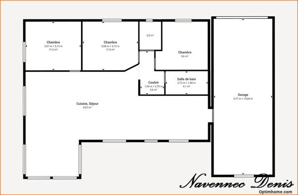 Maison de 2012 de plain-pied avec Géothermie - 3 chambres - 169 000€