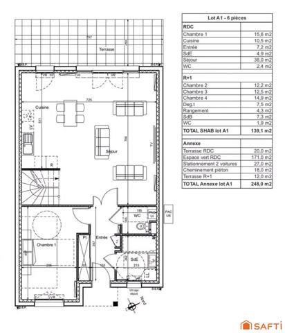 Maison 6 pièces 140 m² – Centre Saulx-les-Chartreux