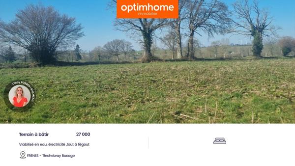 Terrain à bâtir viabilisé de 963 m² – Frênes - Tinchebray-Bocage 61800