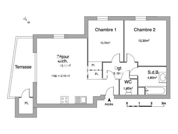 Location Appartement 3 pièces 59.25 m² - CHEMIN DE LA PARANQUE Marseille 13013