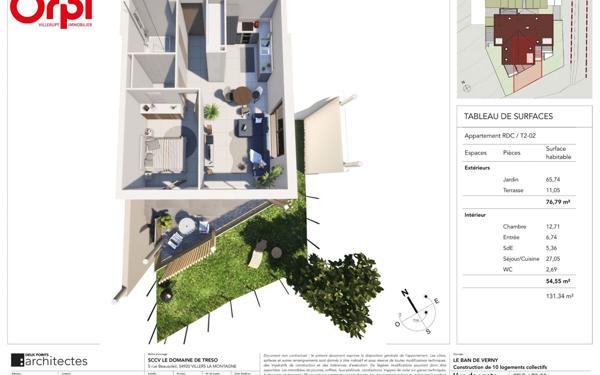 Appartement à vendre    2 pièces • 55 m2 Verny