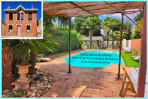 Toulousaine de 150m2 en bord de Garonne, centre historique de Roques