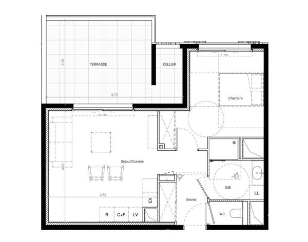 Appartement à vendre 2 pièces 47 m² Baillargues