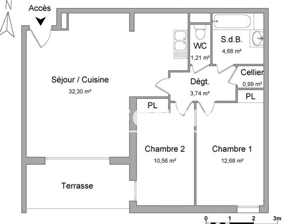 Location Appartement 3 pièces 66.16 m² - 171 BD PONT DE VIVAUX Marseille 13010