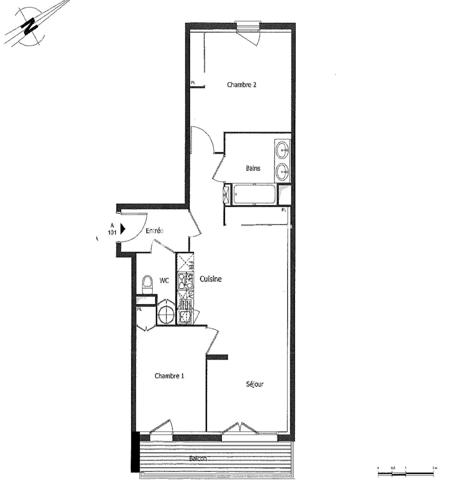 T3 moderne avec balcon et stationnements