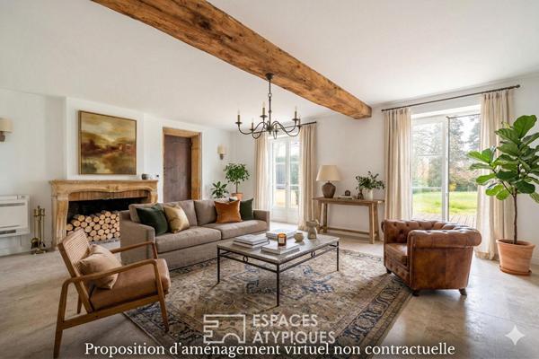 Maison de caractère rénovée grand jardin au sein d’une propriété du XIXe siècle