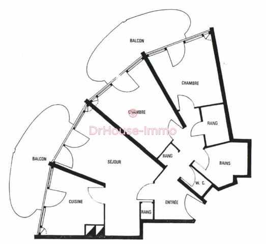 Appartement à vendre 3 pièces de 59 m²