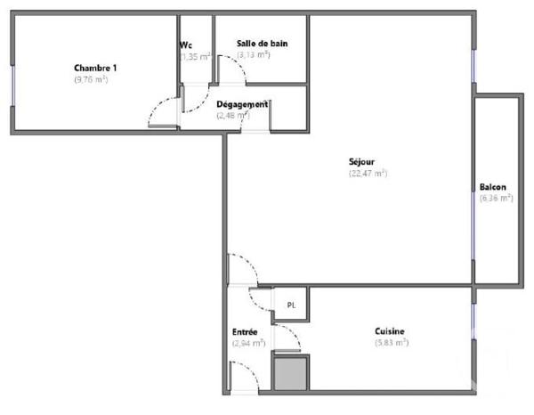 Appartement F2 à vendre  2 pièces - 47,96 m2 BUSSY ST GEORGES - 77